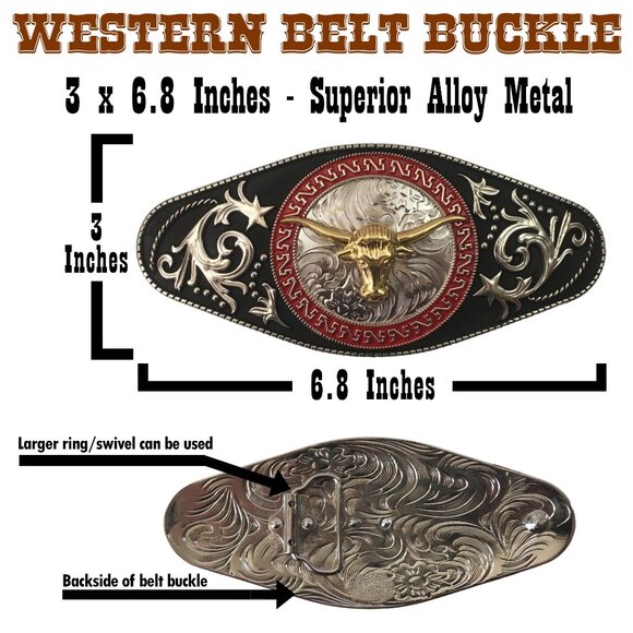 Western Belt Buckle Christmas Gift Set - Small American Flags - Patriotic Gifts - Picture 3 of 14